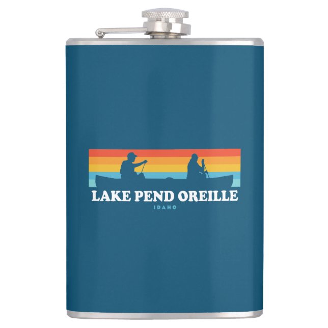 Lake Pend Oreille Idaho Canoe Flask (Front)