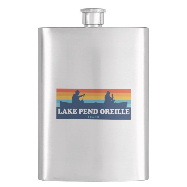 Lake Pend Oreille Idaho Canoe Flask (Front)