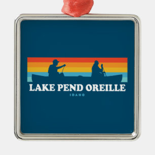 Lake Pend Oreille Idaho Canoe Metal Ornament