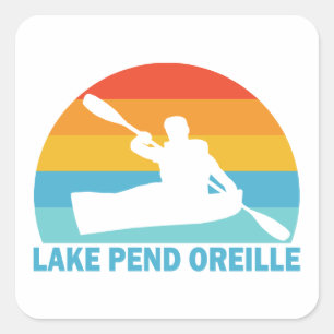 Lake Pend Oreille Idaho Kayak Square Sticker