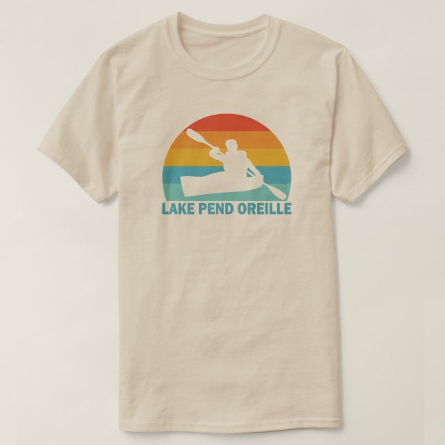 Lake Pend Oreille Idaho Kayak T-Shirt (Design Front)
