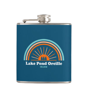 Lake Pend Oreille Idaho Rainbow Flask