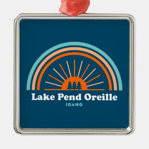 Lake Pend Oreille Idaho Rainbow Metal Ornament