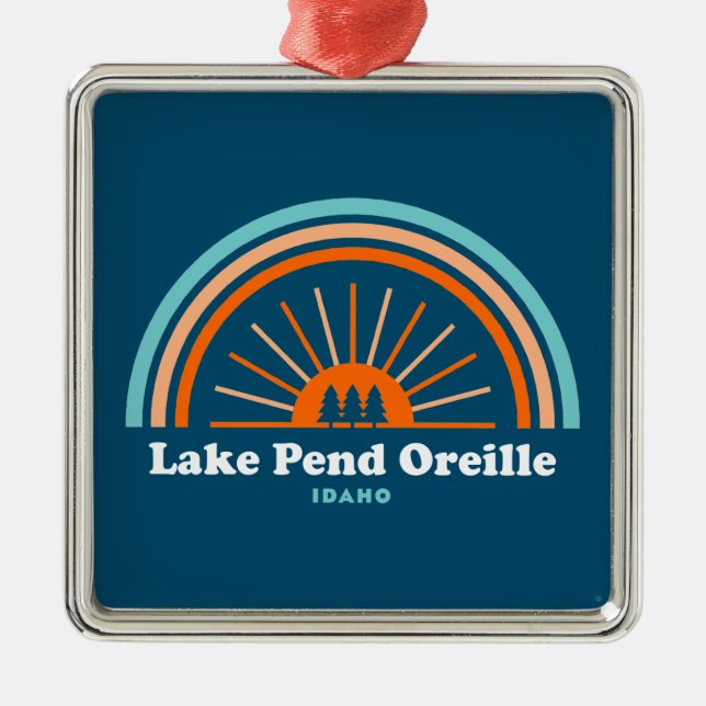 Lake Pend Oreille Idaho Rainbow Metal Ornament (Front)
