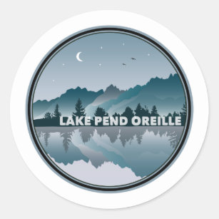 Lake Pend Oreille Idaho Reflection Classic Round Sticker
