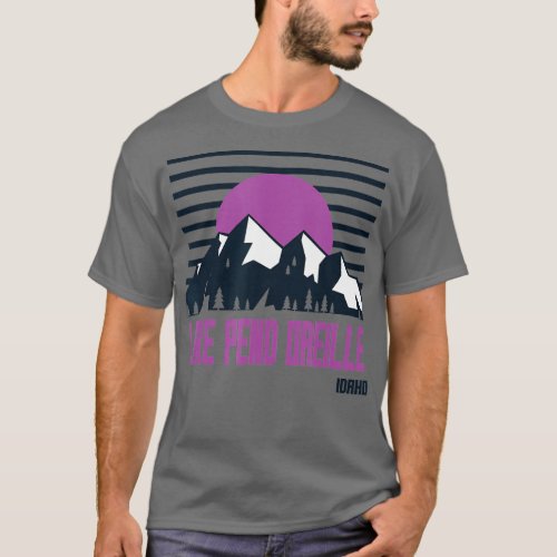 Lake Pend Oreille Vintage Mountains Hiking Camp Id T_Shirt