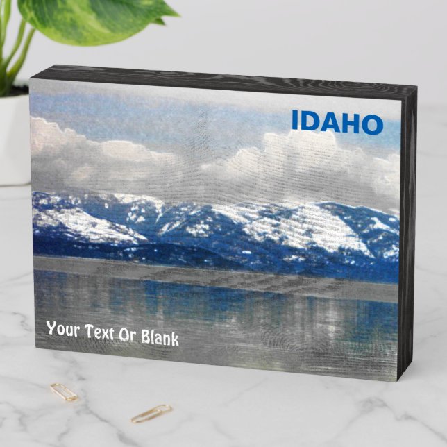 Lake Pend Oreille Winter Wooden Box Sign (In Situ Horizontal)