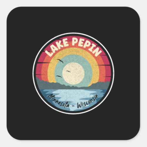 Lake Pepin Minnesota_Wisconsin Colorful Square Sticker