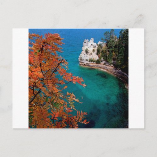 Lake Pictured Rocks Shore Superior Michigan Postcard