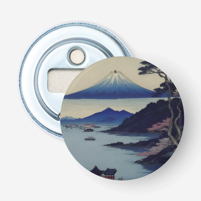 Lake, Pine and Mountain - Japan Bottle Opener (Front)