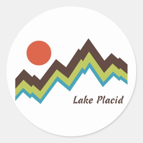 Lake Placid Classic Round Sticker