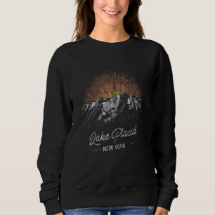 Lake Placid Mountains New York Hiking Outdoors Vin Sweatshirt