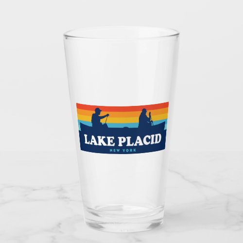 Lake Placid New York Canoe Glass