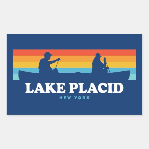 Lake Placid New York Canoe Rectangular Sticker