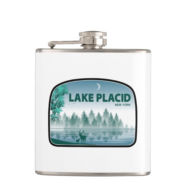 Lake Placid New York Deer Flask (Front)