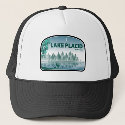 Lake Placid New York Deer Trucker Hat