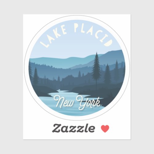 Lake Placid New York Landscape Sticker