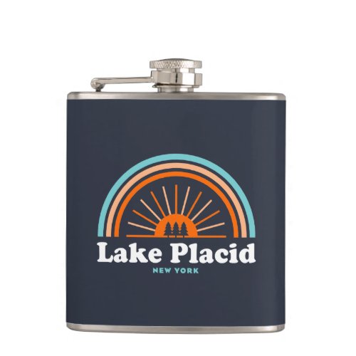 Lake Placid New York Rainbow Flask