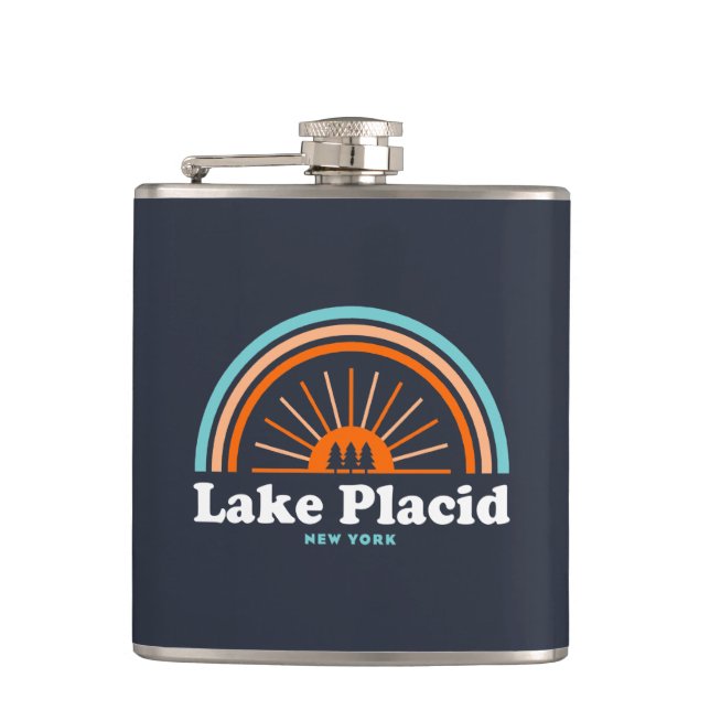 Lake Placid New York Rainbow Flask (Front)