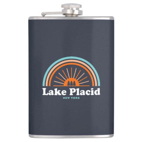 Lake Placid New York Rainbow Flask