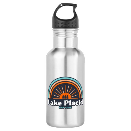 Lake Placid New York Rainbow Stainless Steel Water Bottle