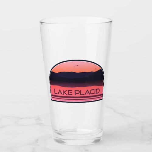 Lake Placid New York Red Sunrise Glass