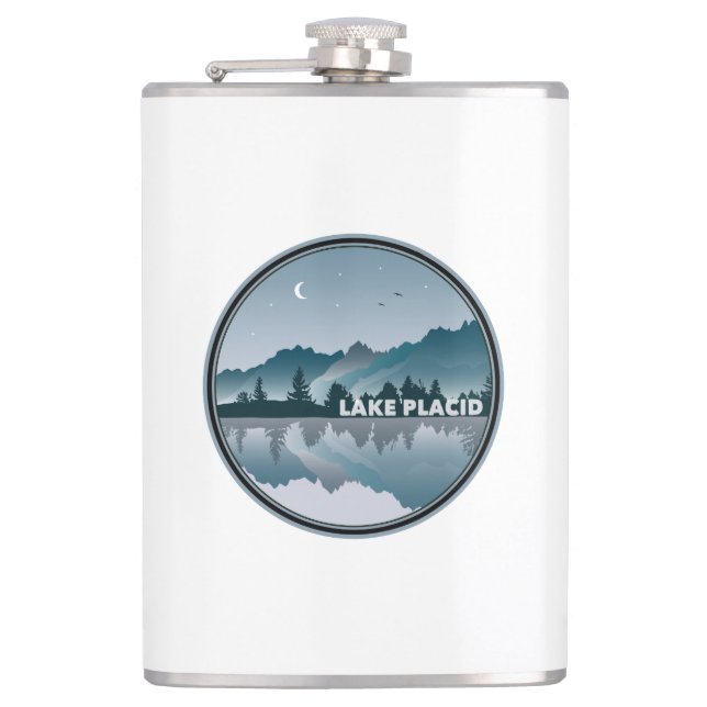 Lake Placid New York Reflection Flask (Front)