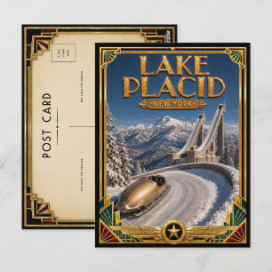 Lake Placid New York Vintage Art Deco Golden Age Postcard