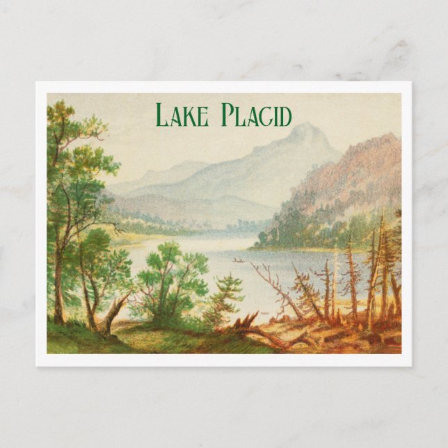 Lake Placid New York Vintage Landscape Postcard (Front)