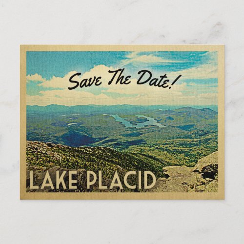 Lake Placid Save The Date Vintage Postcards