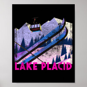 Lake placid ski - vintage style lake placid skiing poster