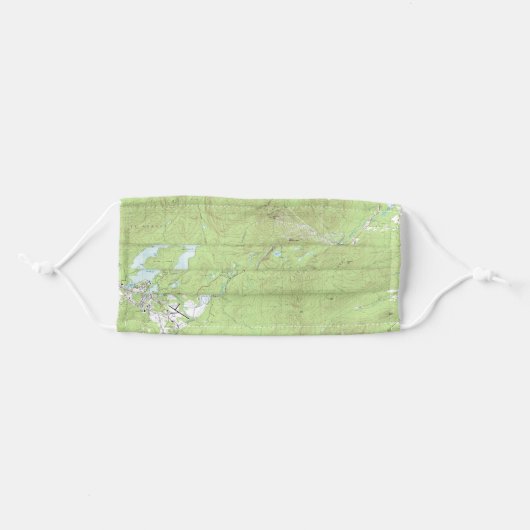 Lake Placid Topographical Map Adirondack Park Adult Cloth Face Mask (Front, Folded)