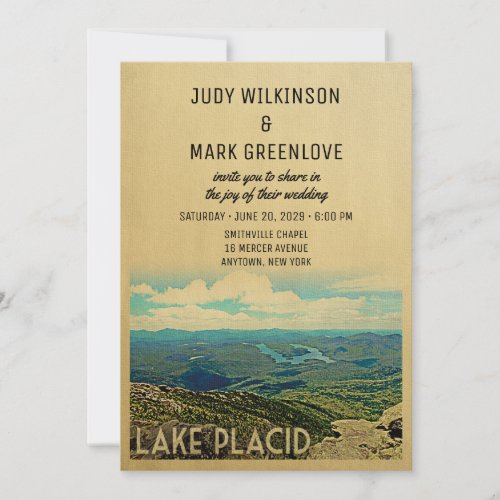 Lake Placid Wedding Invitation Vintage Mid_Century