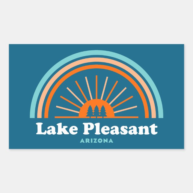 Lake Pleasant Arizona Rainbow Rectangular Sticker (Front)