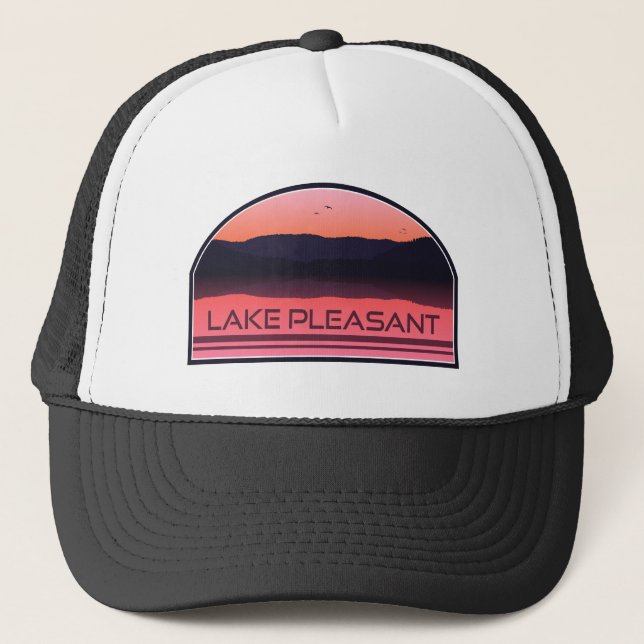 Lake Pleasant Arizona Red Sunrise Trucker Hat (Front)