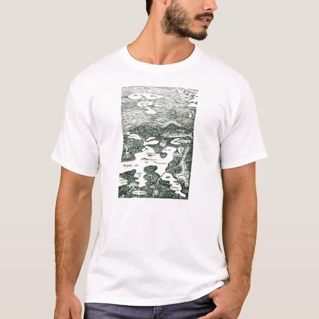 Lake Pokegama Map T-Shirt (Front)