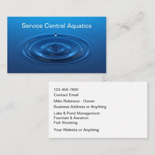 Lake Pond Aquatic Services  Business Card