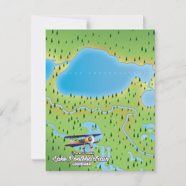 Lake Pontchartrain Louisiana lake map (Front)