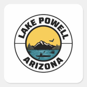 Lake Powell Arizona Mountain Fishing Kayaking Square Sticker
