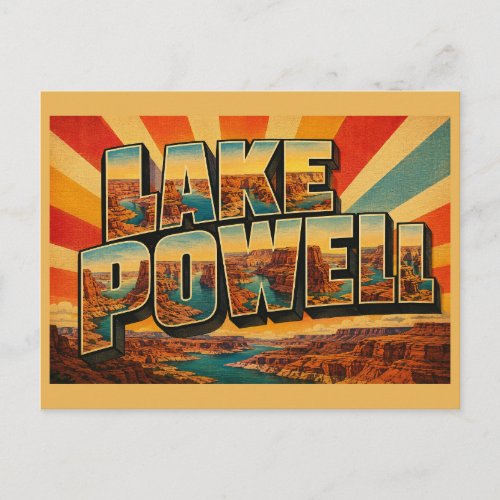 Lake Powell Arizona Turquoise Water Red Rock Art Postcard