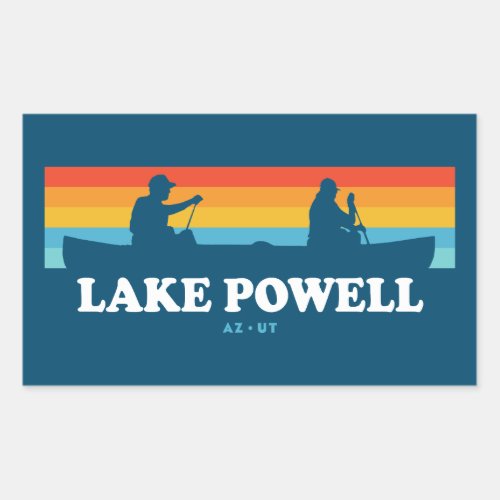 Lake Powell Arizona Utah Canoe Rectangular Sticker