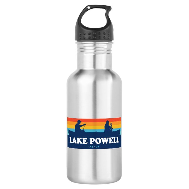 Lake Powell Arizona Utah Canoe Stainless Steel Water Bottle (Front)