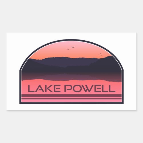 Lake Powell Arizona Utah Red Sunrise Rectangular Sticker