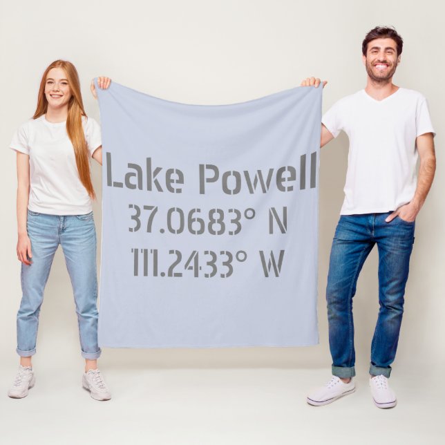 Lake Powell AZ Latitude Longitude Fleece Blanket (In Situ)