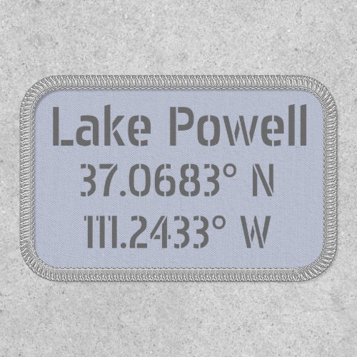 Lake Powell AZ Latitude Longitude Iron ON Patch
