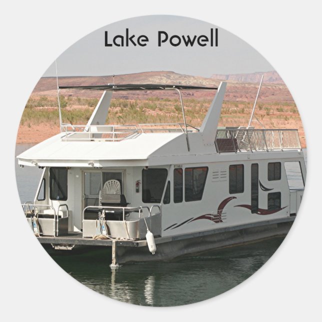 Lake Powell: Houseboat, Arizona, USA 5 Classic Round Sticker (Front)