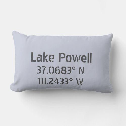 Lake Powell Latitude Longitude Lumbar Pillow