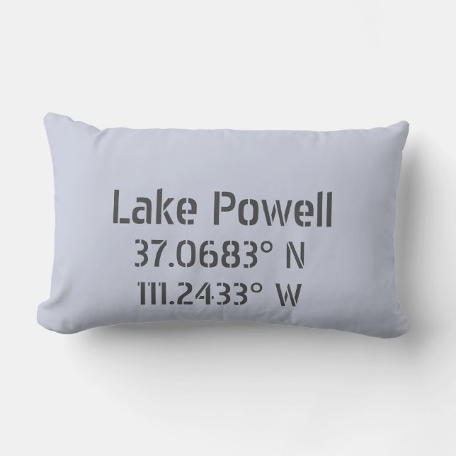 Lake Powell Latitude Longitude Lumbar Pillow (Front)