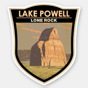 Lake Powell Lone Rock Travel Art Vintage Sticker
