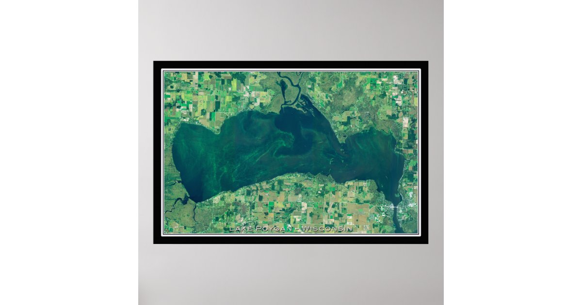 Lake Poygan Wisconsin Satellite Poster Map | Zazzle